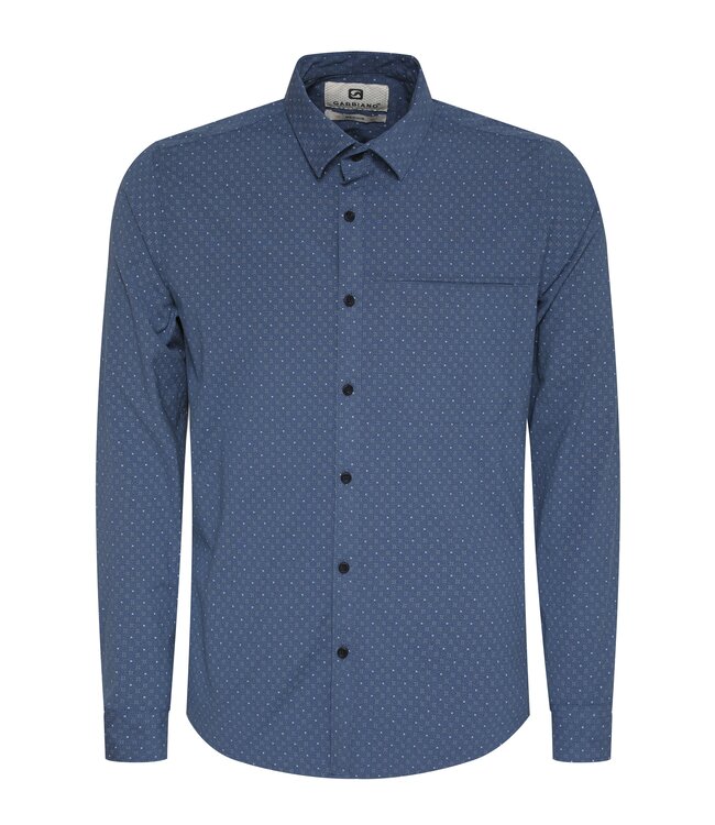 Gabbiano Gabbiano 334225 Overhemd Poplin Printed Indigo/Navy