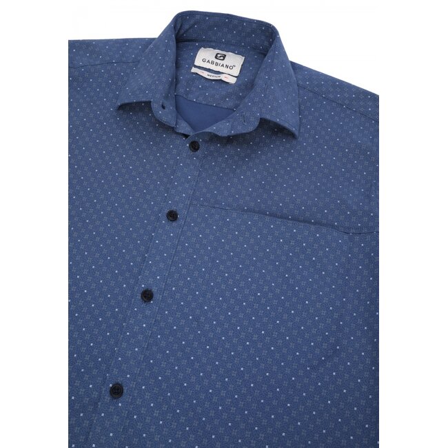 Gabbiano Gabbiano 334225 Overhemd Poplin Printed Indigo/Navy