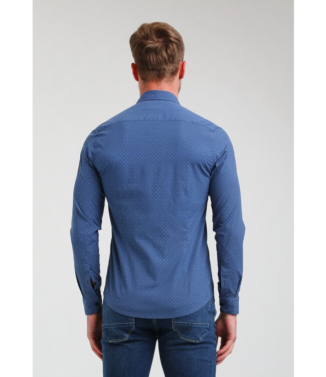 Gabbiano Gabbiano 334225 Overhemd Poplin Printed Indigo/Navy