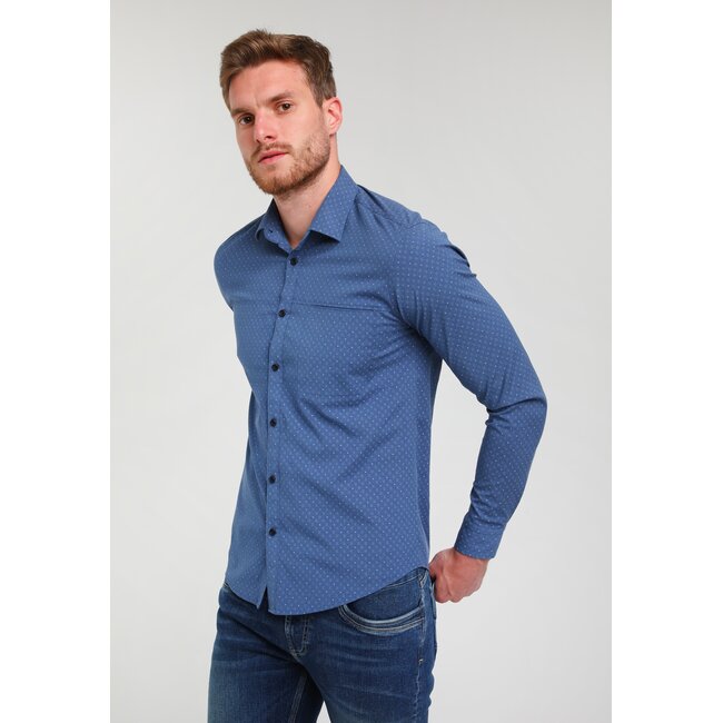 Gabbiano Gabbiano 334225 Overhemd Poplin Printed Indigo/Navy