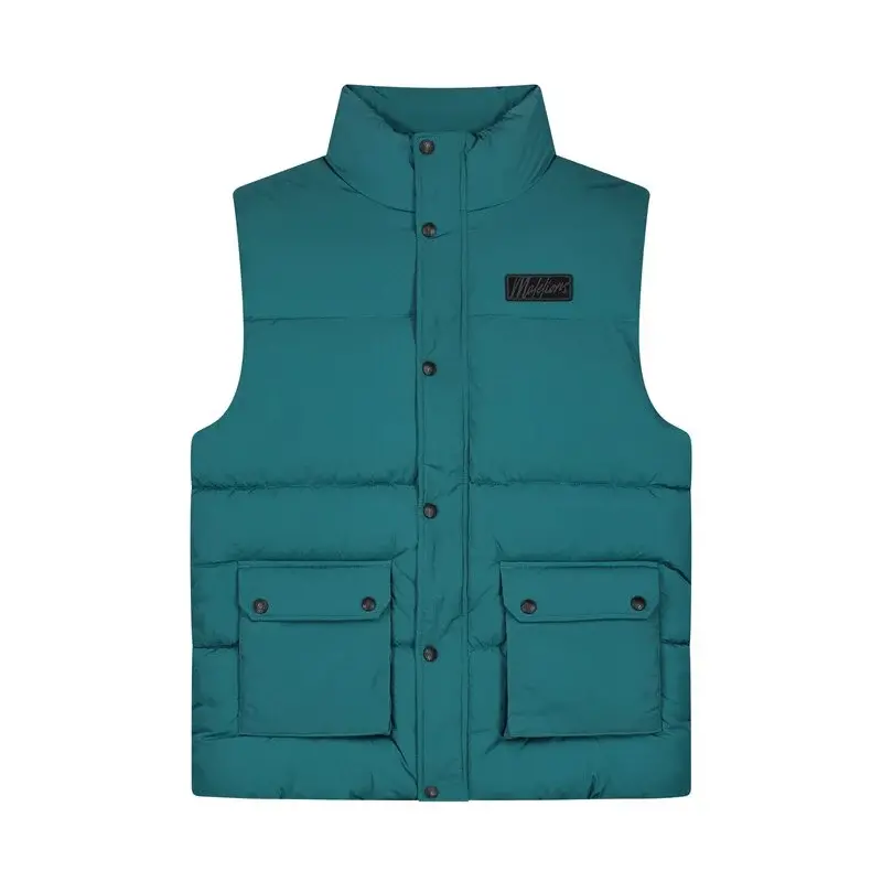 Malelions Malelions Men Crinkle Padded Vest Petrol