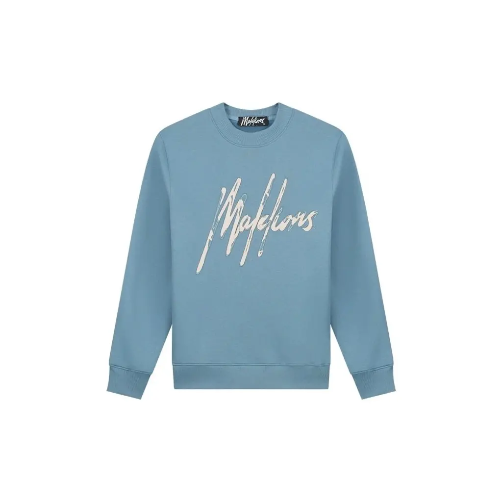 Malelions Malelions Men Destroyed Signature Sweater Slate Blue/Cement