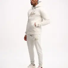 Malelions Malelions Men Striped Signature Hoodie Off-White/Taupe