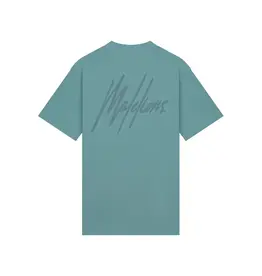 Malelions Malelions Men Striped Signature T-Shirt Blue