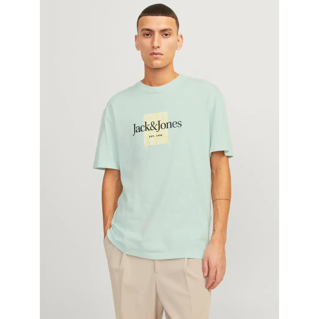 Jack & Jones Jack & Jones JORLAFAYETTE BRANDING TEE SS CREW NEC LN Skylight