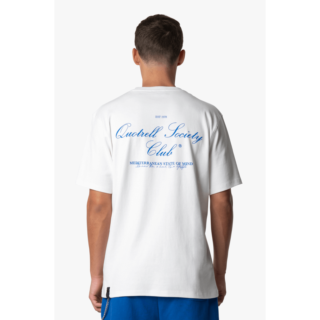 Quotrell Quotrell Society Club T-Shirt White/Cobalt