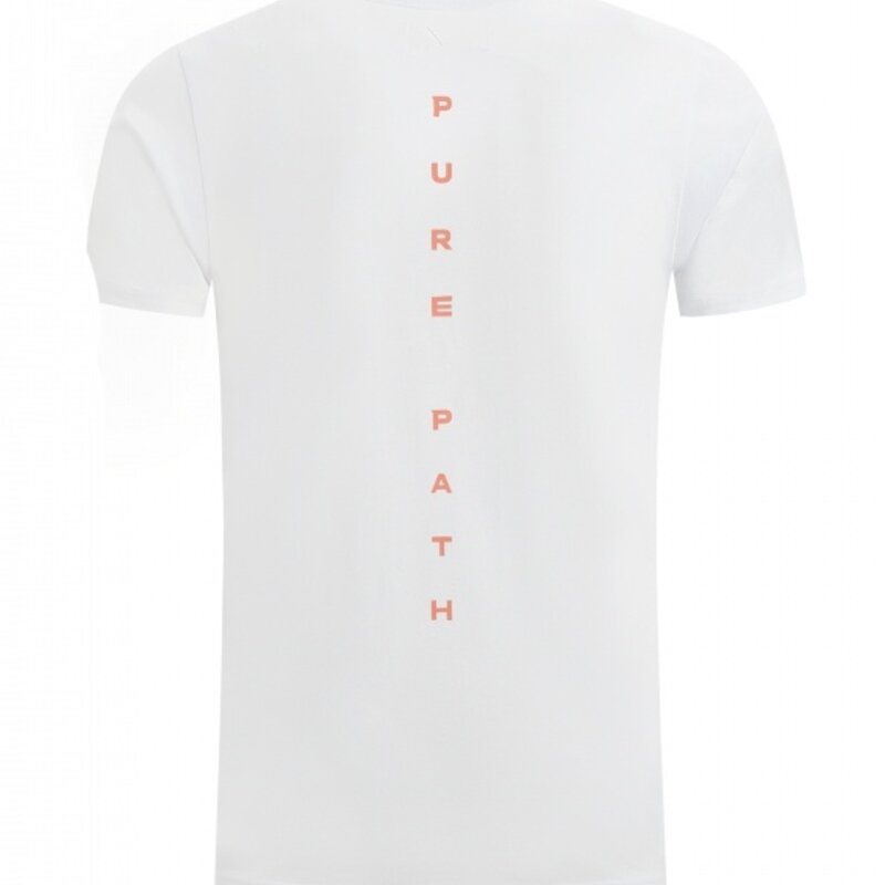 PurePath (by PureWhite) PurePath Vertical Wordmark Back Print T-Shirt White