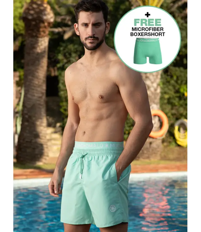 Muchachomalo Muchachomalo Men Swimshort Solid Tealish Green