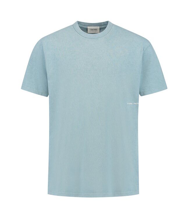 PurePath (by PureWhite) PurePath 24030107 Acid Sideline Wordmark T-shirt Light Blue