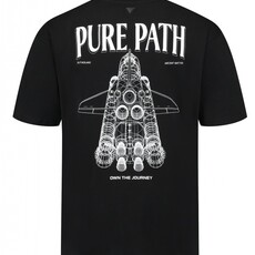 PurePath (by PureWhite) PurePath 24030108 Space Shuttle 3D Blueprint T-shirt Black