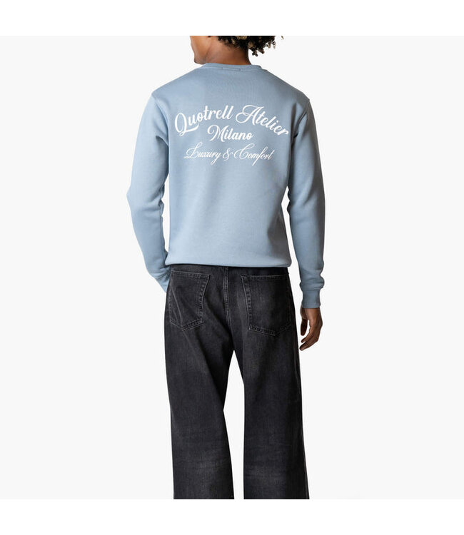 Quotrell Quotrell Atelier Milano Crewneck Muted Blue/White