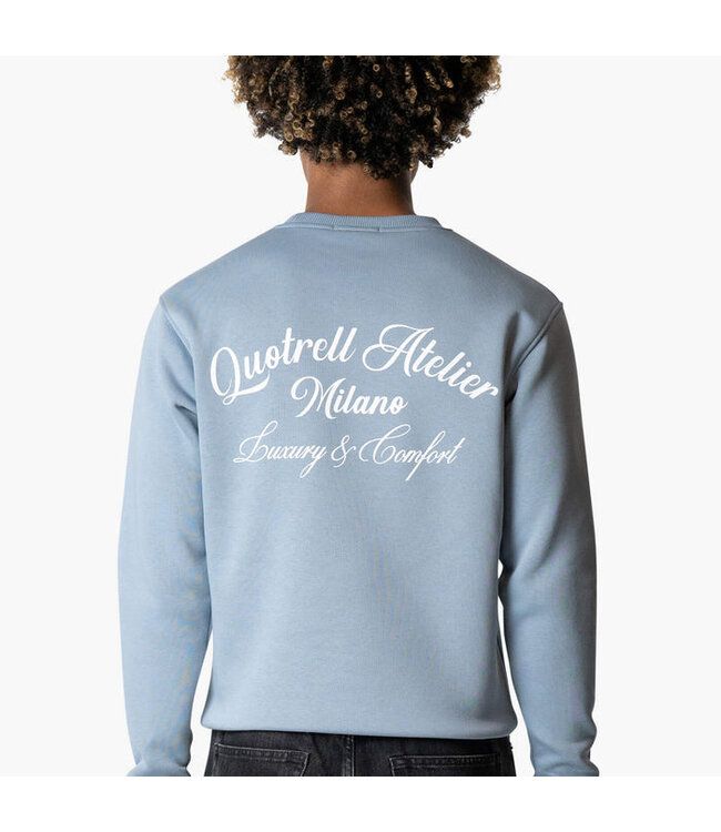 Quotrell Quotrell Atelier Milano Crewneck Muted Blue/White