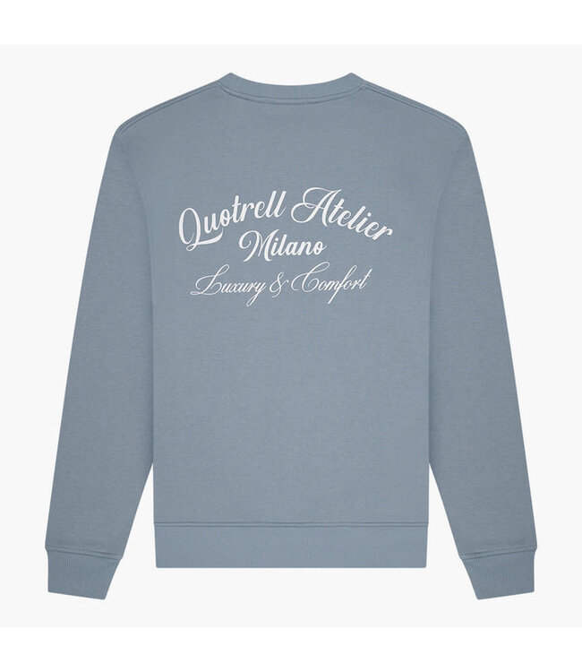 Quotrell Quotrell Atelier Milano Crewneck Muted Blue/White