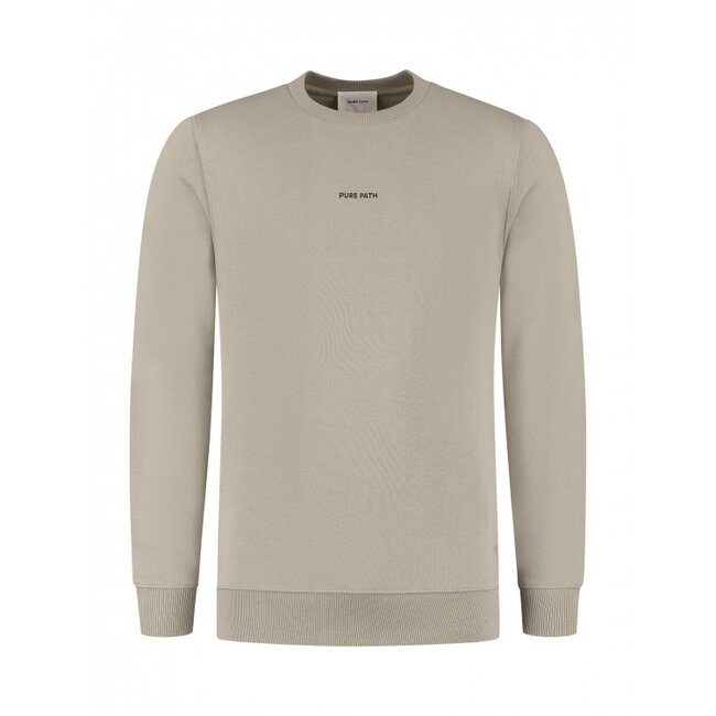 PurePath (by PureWhite) PurePath 24030312 Liquid Metal Logo Sweater Taupe
