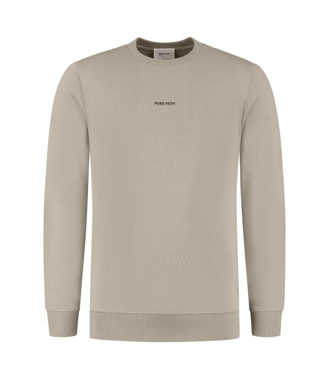 PurePath (by PureWhite) PurePath 24030312 Liquid Metal Logo Sweater Taupe