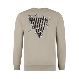 PurePath (by PureWhite) PurePath Liquid Metal Logo Sweater Taupe