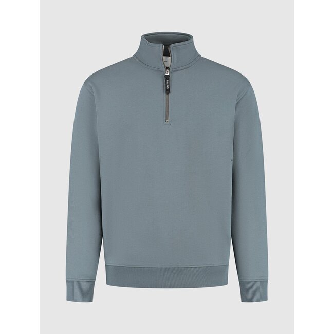 PurePath (by PureWhite) PurePath 24030319 Sideline Wordmark Halfzip Sweater Blue