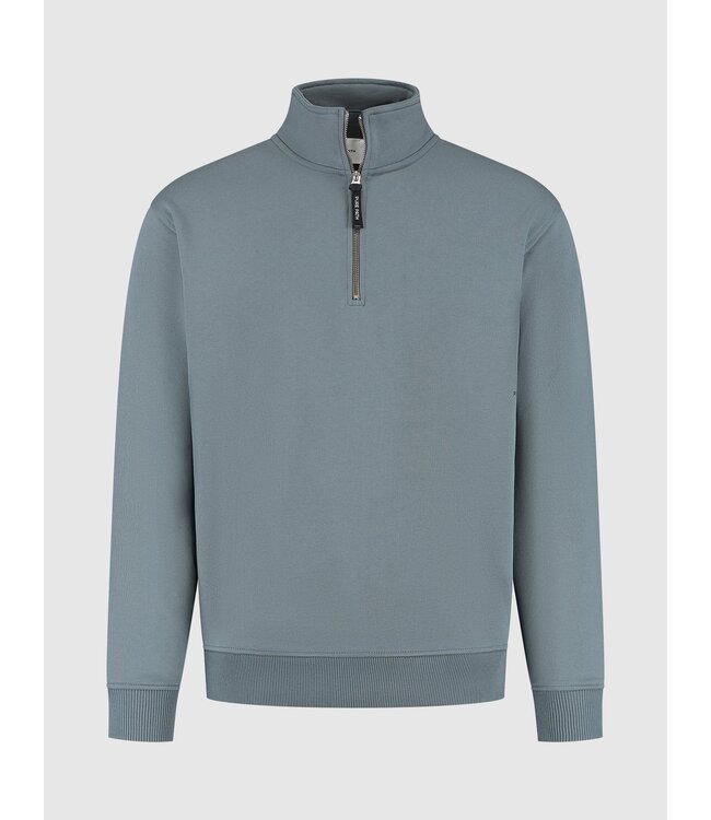 PurePath (by PureWhite) PurePath 24030319 Sideline Wordmark Halfzip Sweater Blue