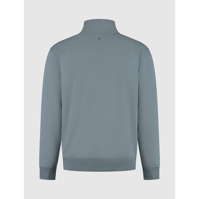 PurePath (by PureWhite) PurePath 24030319 Sideline Wordmark Halfzip Sweater Blue