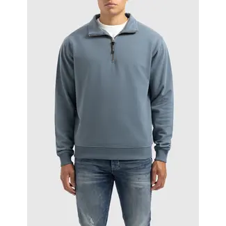 PurePath (by PureWhite) PurePath Sideline Wordmark Halfzip Sweater Blue