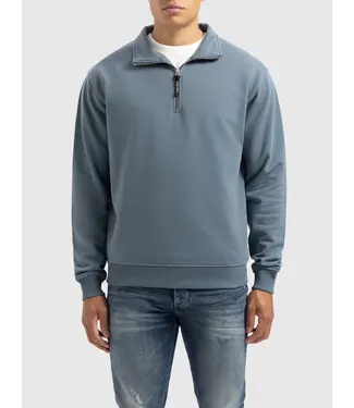 PurePath (by PureWhite) PurePath Sideline Wordmark Halfzip Sweater Blue
