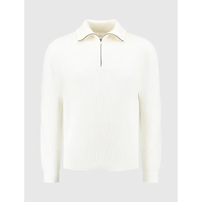 PurePath (by PureWhite) PurePath 24030818 Loose fit Halfzip Knitwear Off White