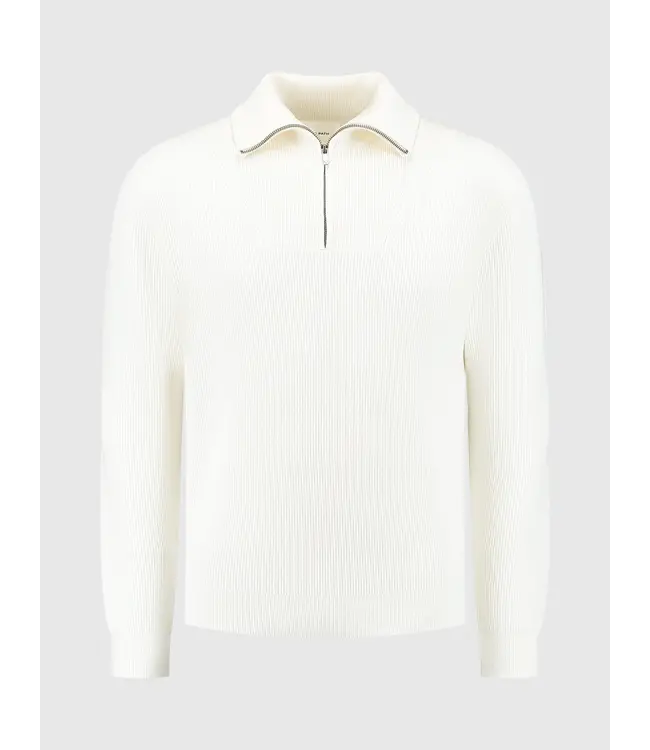 PurePath (by PureWhite) PurePath 24030818 Loose fit Halfzip Knitwear Off White