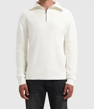 PurePath (by PureWhite) PurePath 24030818 Loose fit Halfzip Knitwear Off White