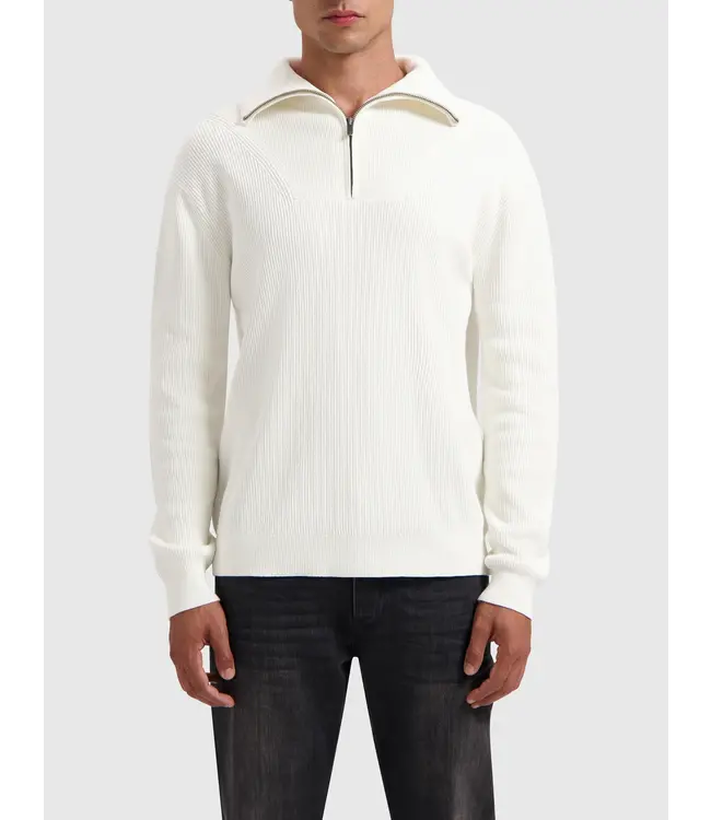 PurePath (by PureWhite) PurePath 24030818 Loose fit Halfzip Knitwear Off White