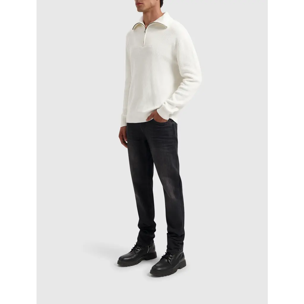 PurePath (by PureWhite) PurePath 24030818 Loose fit Halfzip Knitwear Off White