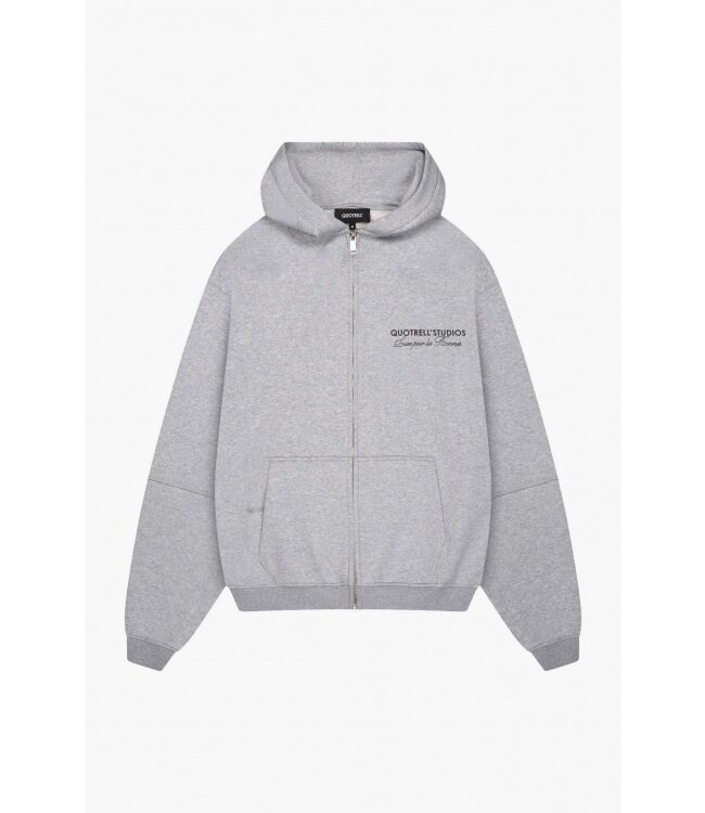 Quotrell Quotrell Studios Zip Hoodie Grey Melee/Black
