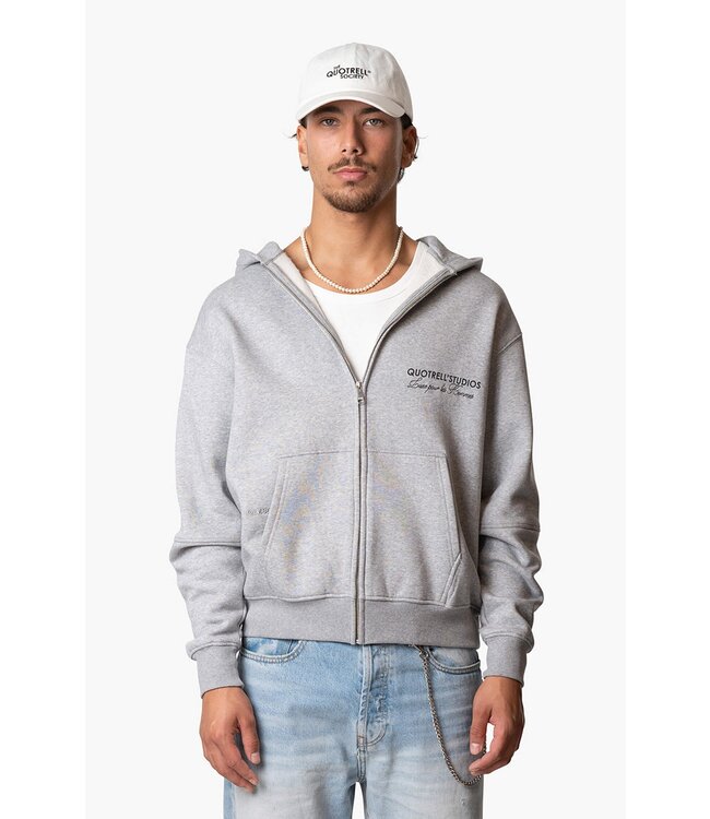 Quotrell Quotrell Studios Zip Hoodie Grey Melee/Black
