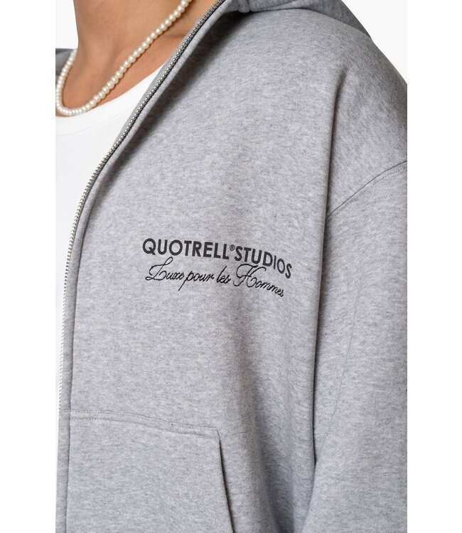 Quotrell Quotrell Studios Zip Hoodie Grey Melee/Black