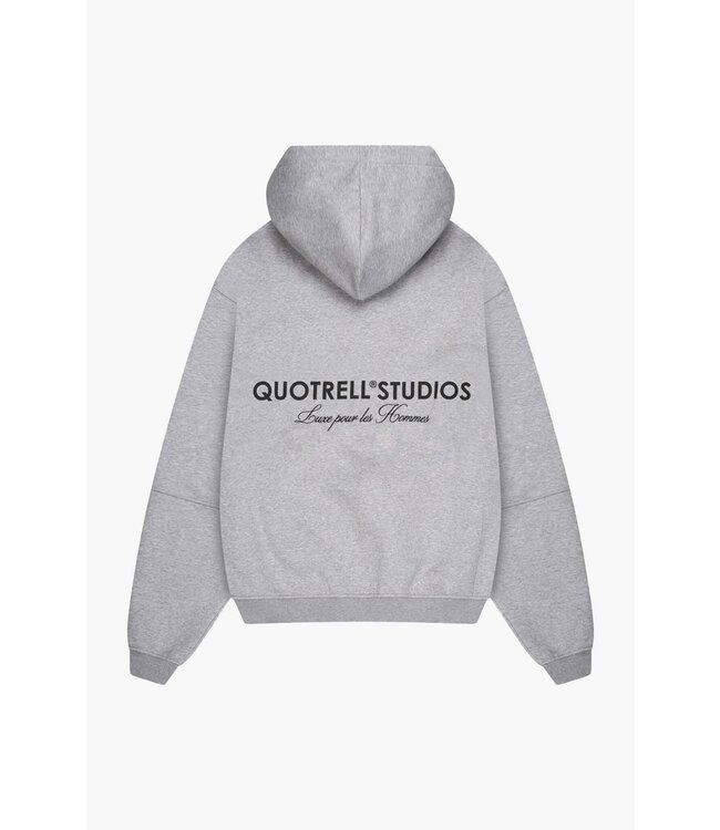 Quotrell Quotrell Studios Zip Hoodie Grey Melee/Black