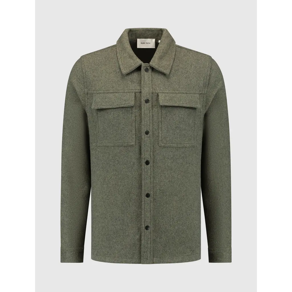 PurePath (by PureWhite) PurePath 24030203 Flannel Overshirt Army Green