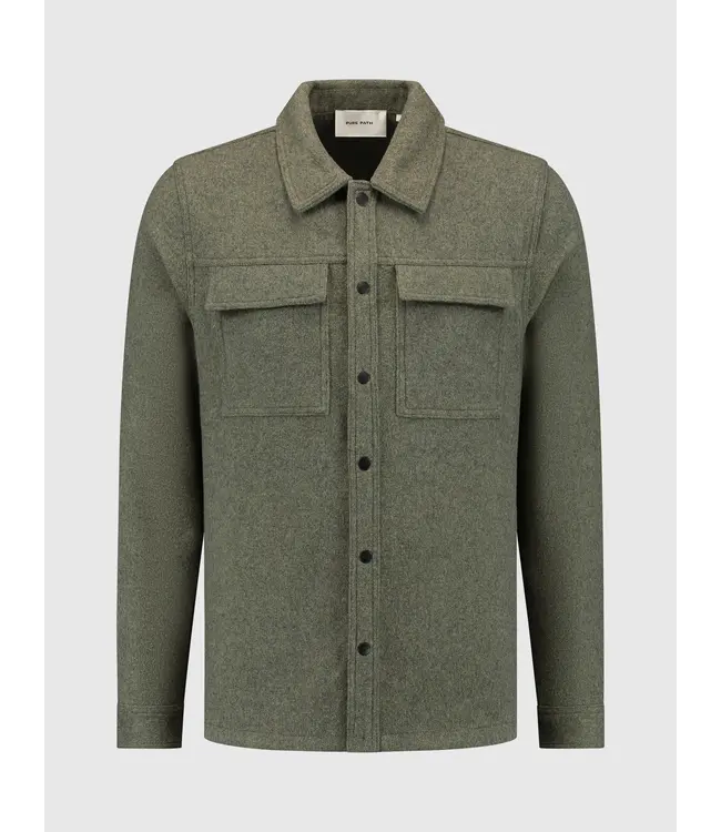PurePath (by PureWhite) PurePath 24030203 Flannel Overshirt Army Green