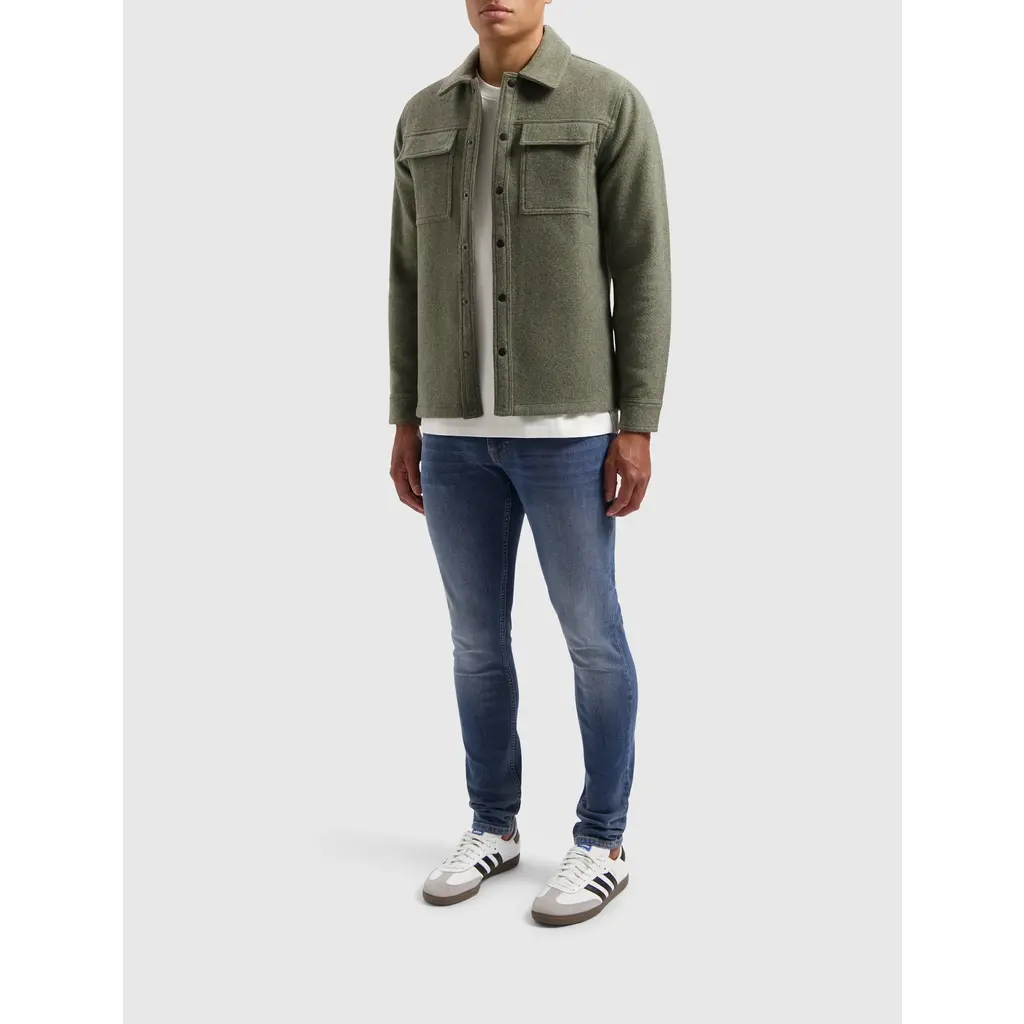 PurePath (by PureWhite) PurePath 24030203 Flannel Overshirt Army Green