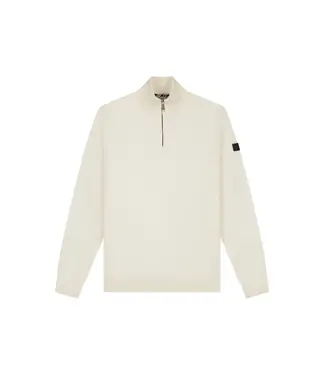 Malelions Malelions Men Knitted Quarter Zip Off-White