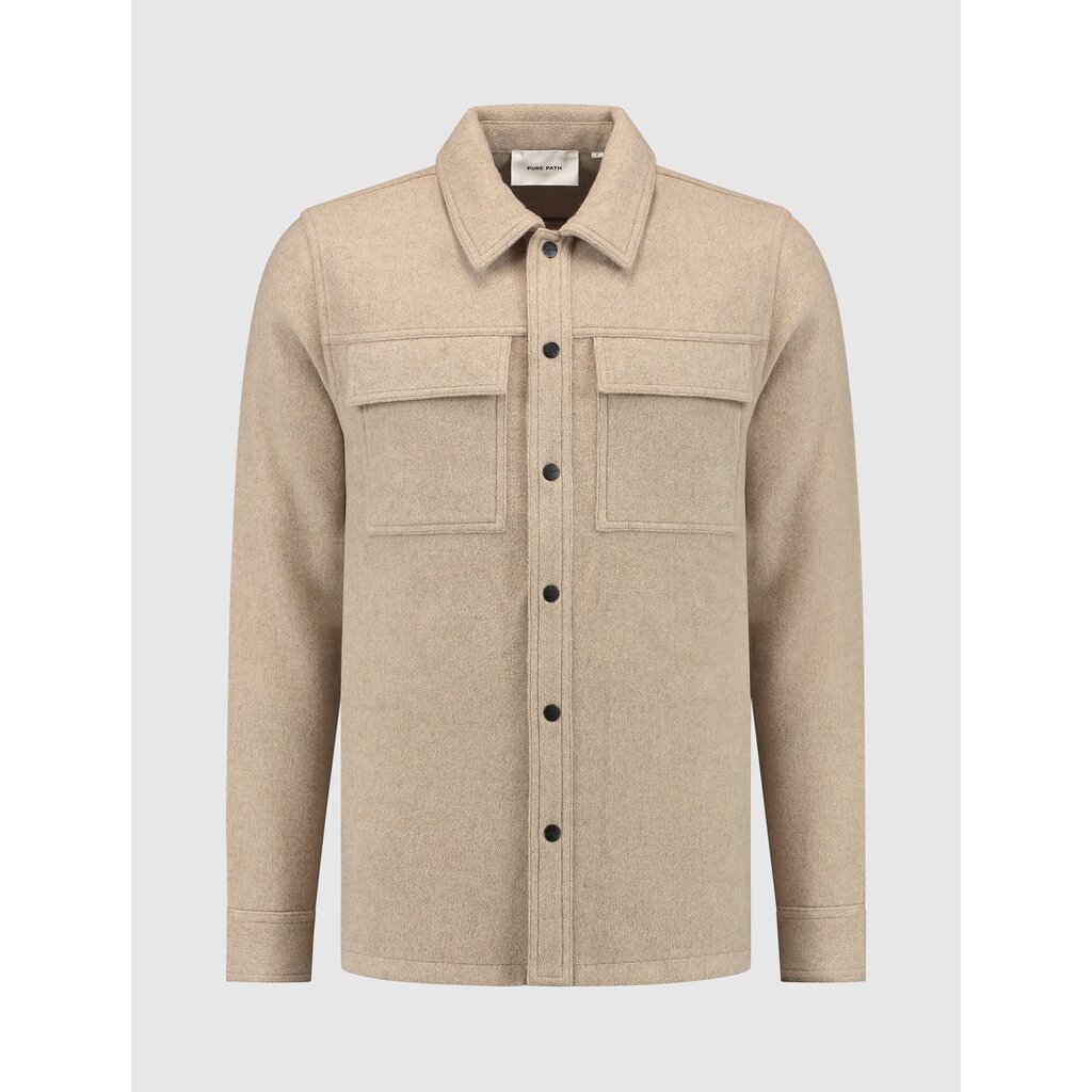 PurePath (by PureWhite) PurePath 24030203 Flannel Overshirt Sand