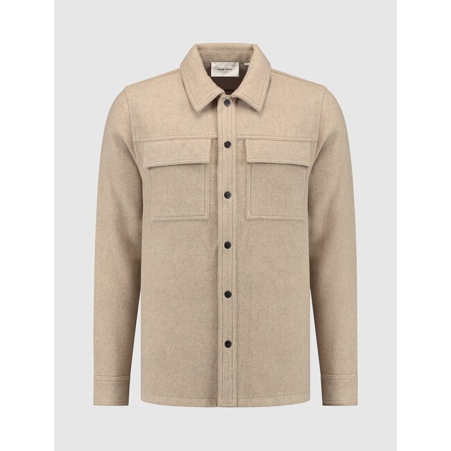 PurePath (by PureWhite) PurePath 24030203 Flannel Overshirt Sand