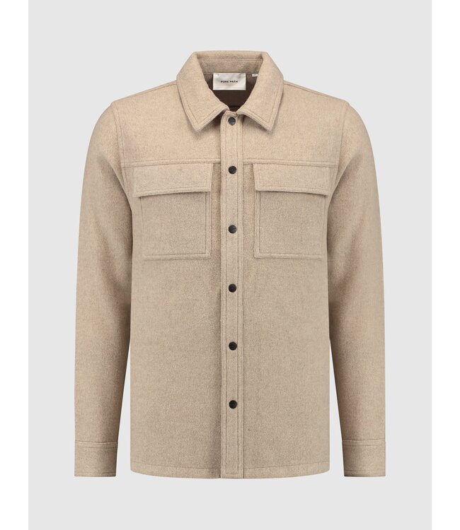 PurePath (by PureWhite) PurePath 24030203 Flannel Overshirt Sand