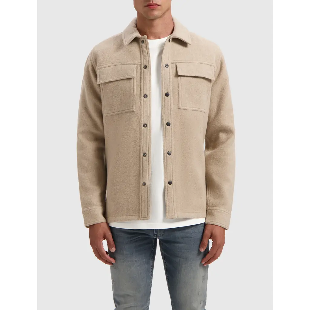 PurePath (by PureWhite) PurePath 24030203 Flannel Overshirt Sand
