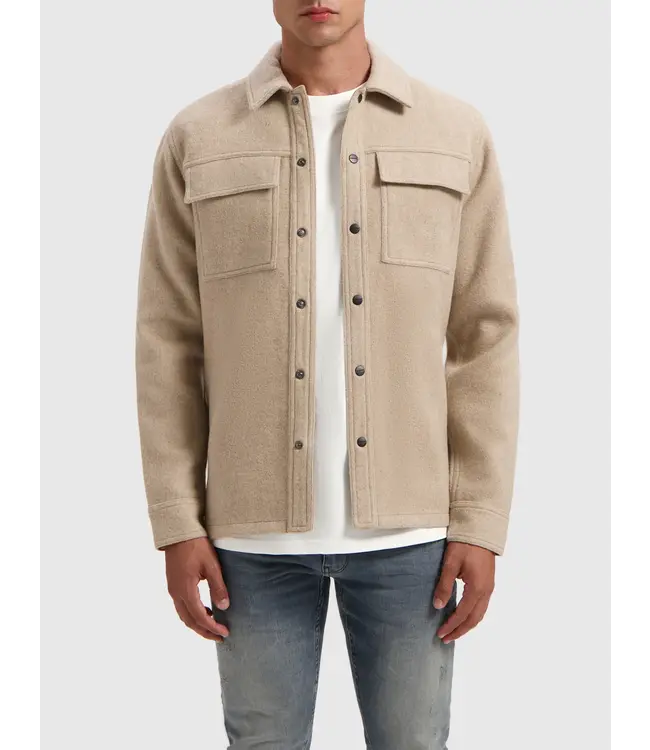 PurePath (by PureWhite) PurePath 24030203 Flannel Overshirt Sand