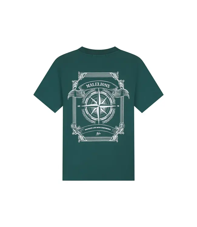 Malelions Malelions Men Compass T-Shirt Petrol Green