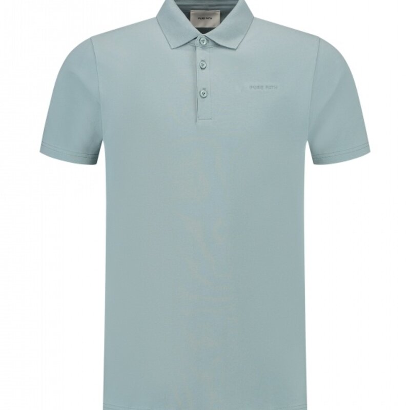 PurePath (by PureWhite) PurePath Essential Wordmark Polo Blue/Grey - Regular Fit