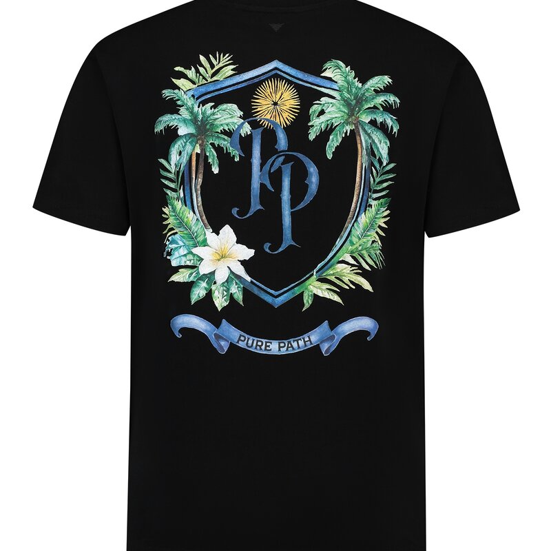 PurePath (by PureWhite) PurePath Tropical Crest T-Shirt Black - Loose Fit