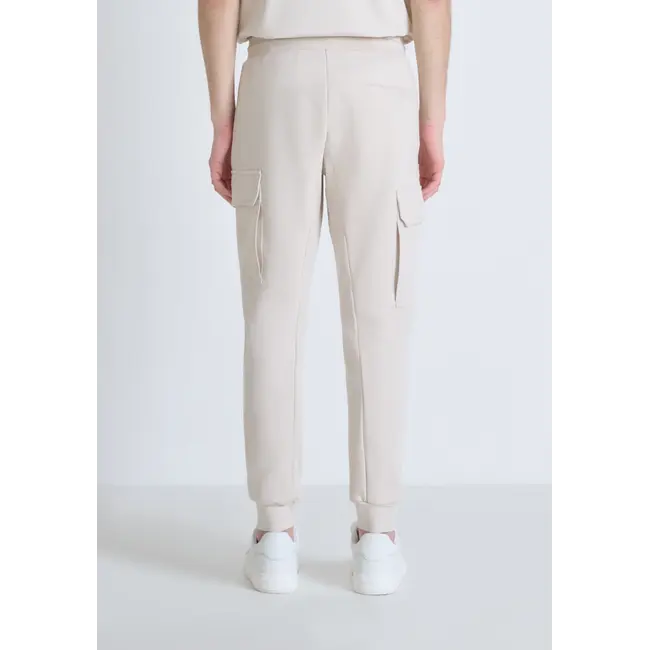 Antony Morato Antony Morato MMFP00405-FA150178 REGULAR FIT COTTON BLEND SWEATPANTS WITH RUBBERISED LOGO Paper