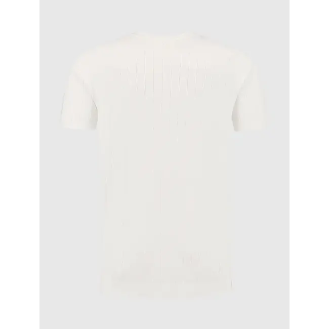 PurePath (by PureWhite) PurePath 25010804 Vertical Striped Knitwear T-Shirt Off White - Regular Fit