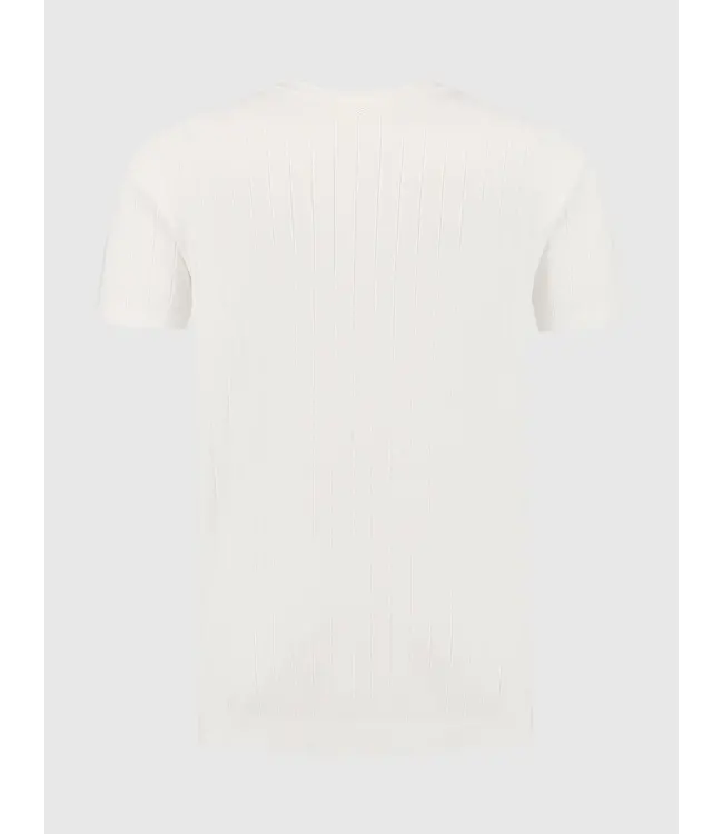 PurePath (by PureWhite) PurePath 25010804 Vertical Striped Knitwear T-Shirt Off White - Regular Fit