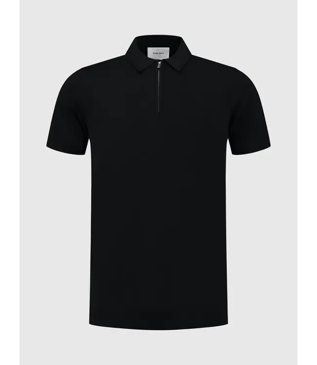 PurePath (by PureWhite) PurePath 25010801 Half-Zip Knitwear Polo Black - Regular Fit